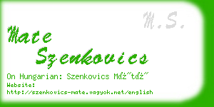 mate szenkovics business card